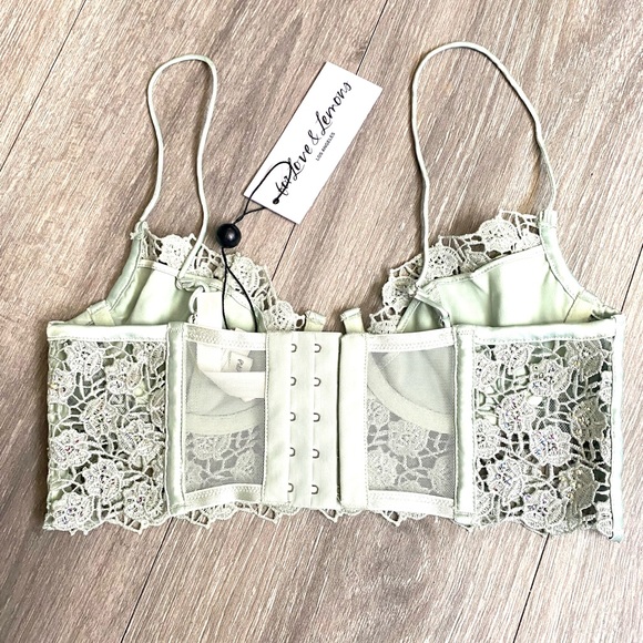 💚NWT Love and Lemons Twinkle Rose bustier💜Size XS; Sage - Picture 3 of 10